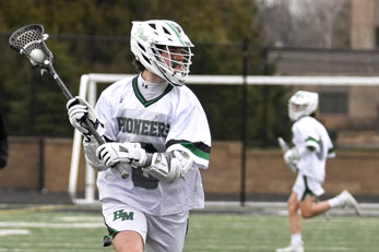 hill murray lacrosse player running on field